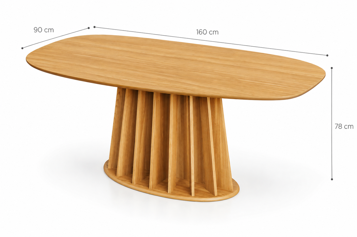 Mesa de Comedor Orgánica Ovalada Canela