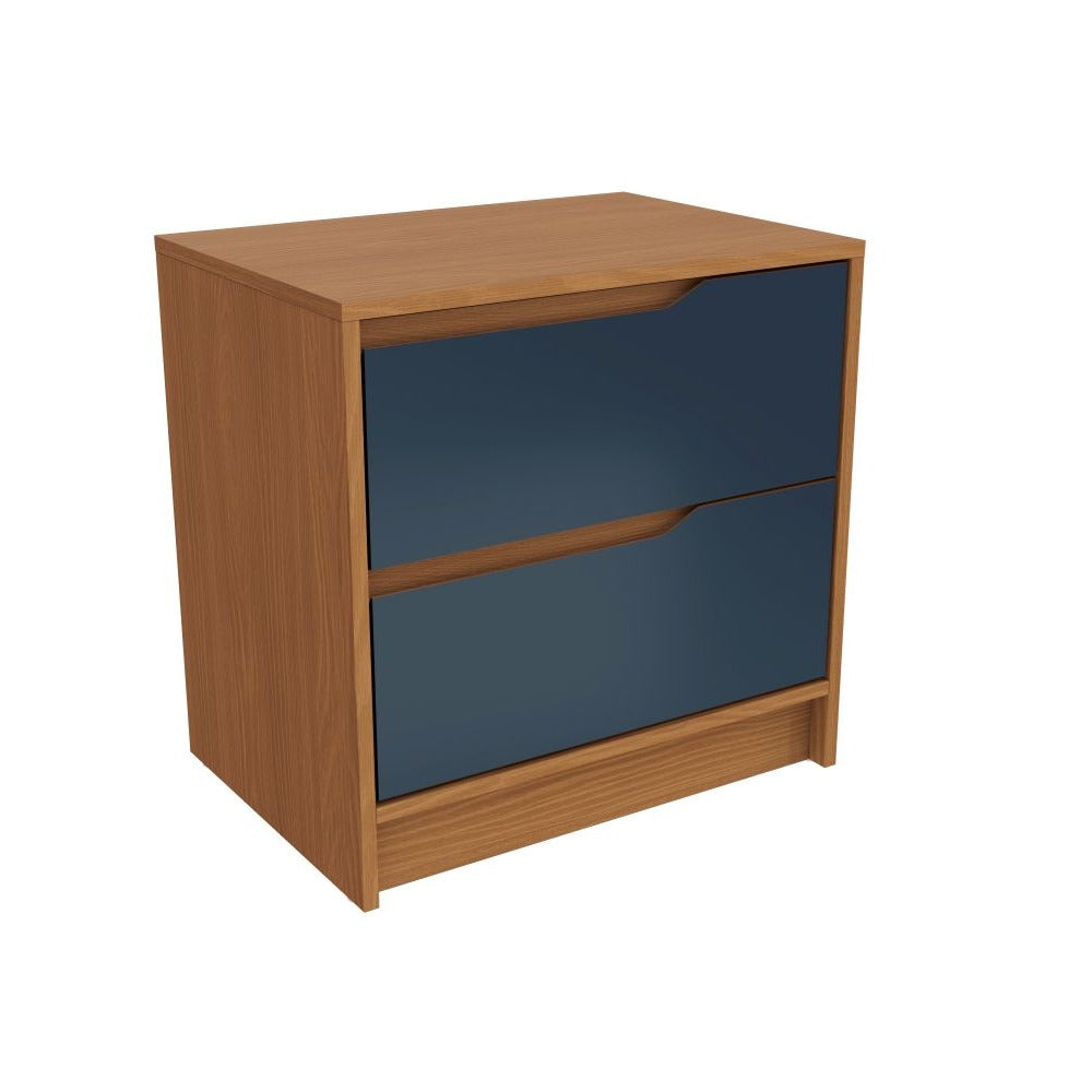 Velador Indiana 2 Cajones Canela-Azul
