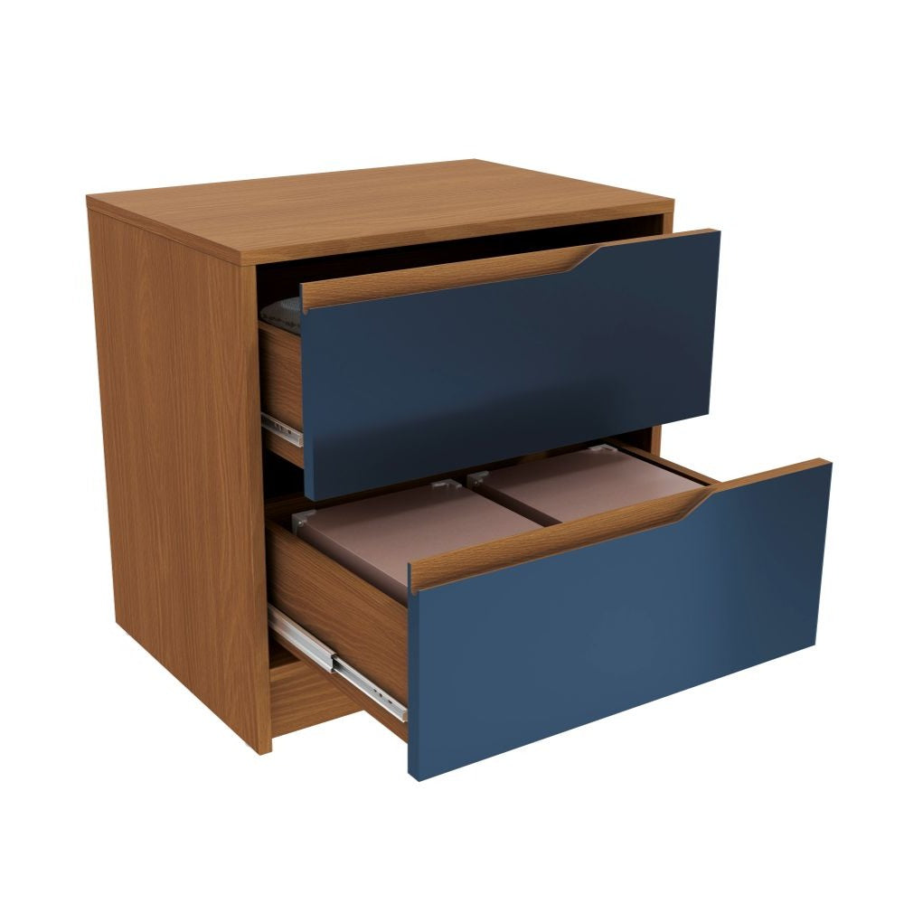 Velador Indiana 2 Cajones Canela-Azul
