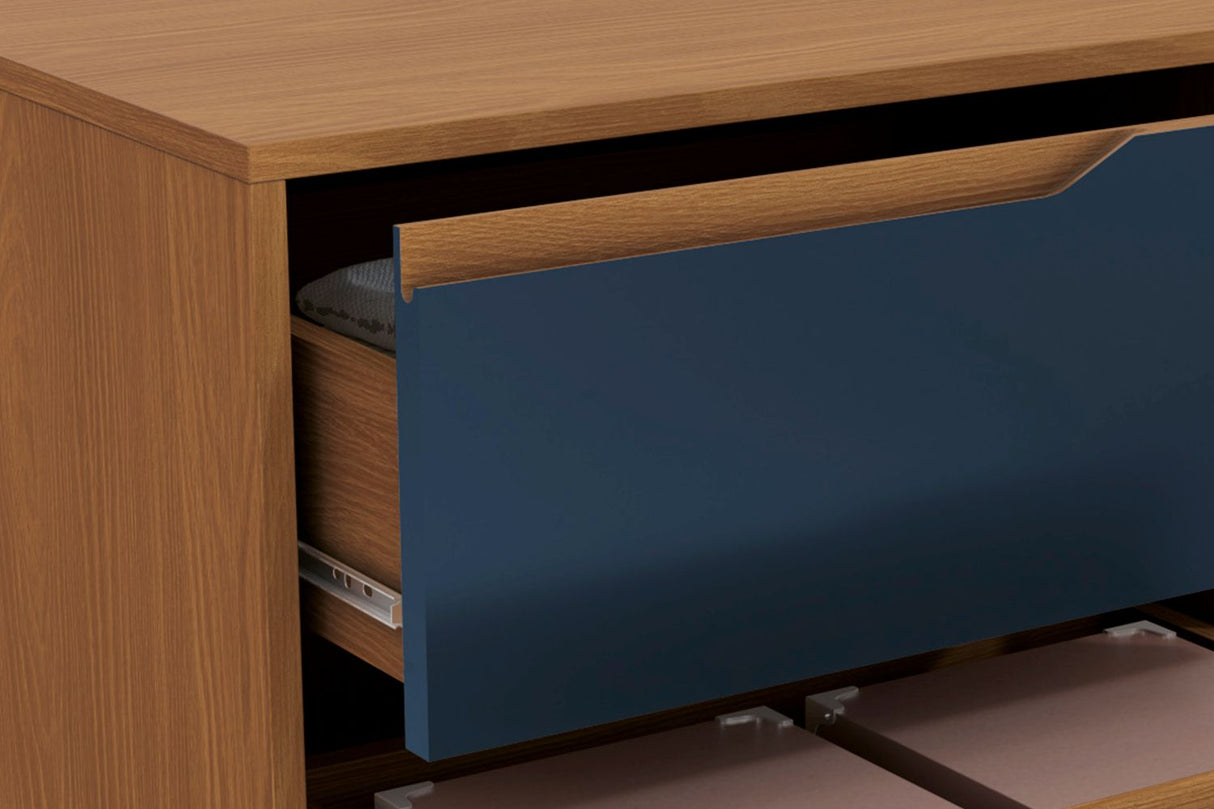 Velador Indiana 2 Cajones Canela-Azul