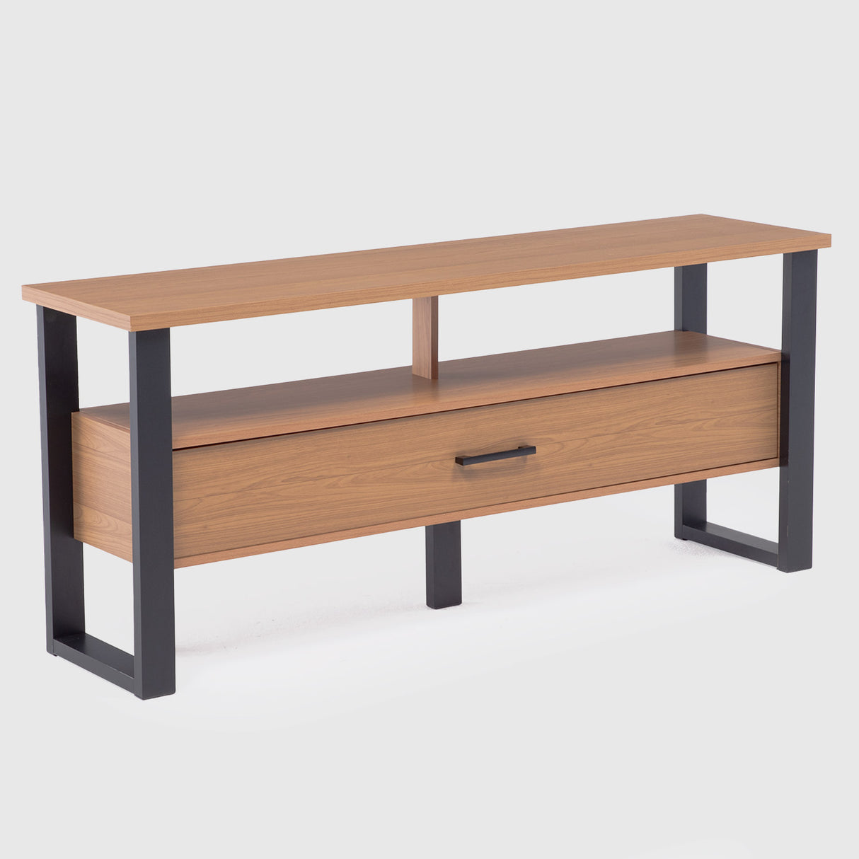 Rack Guayacán 1 Cajón + Mesa de Centro Yultón Doble Canela - Negra