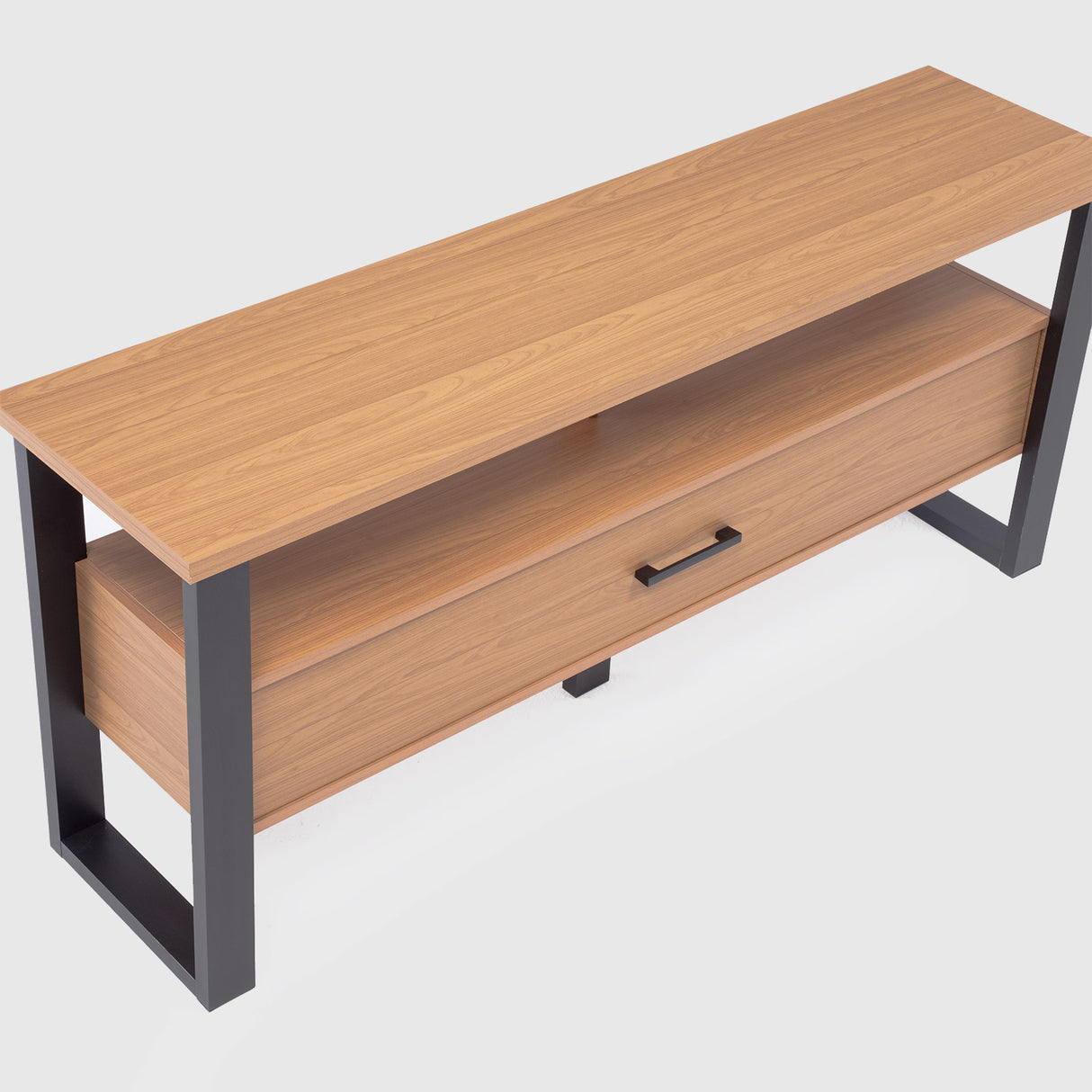 Rack Guayacán 1 Cajón + Mesa de Centro Yultón Doble Canela - Negra