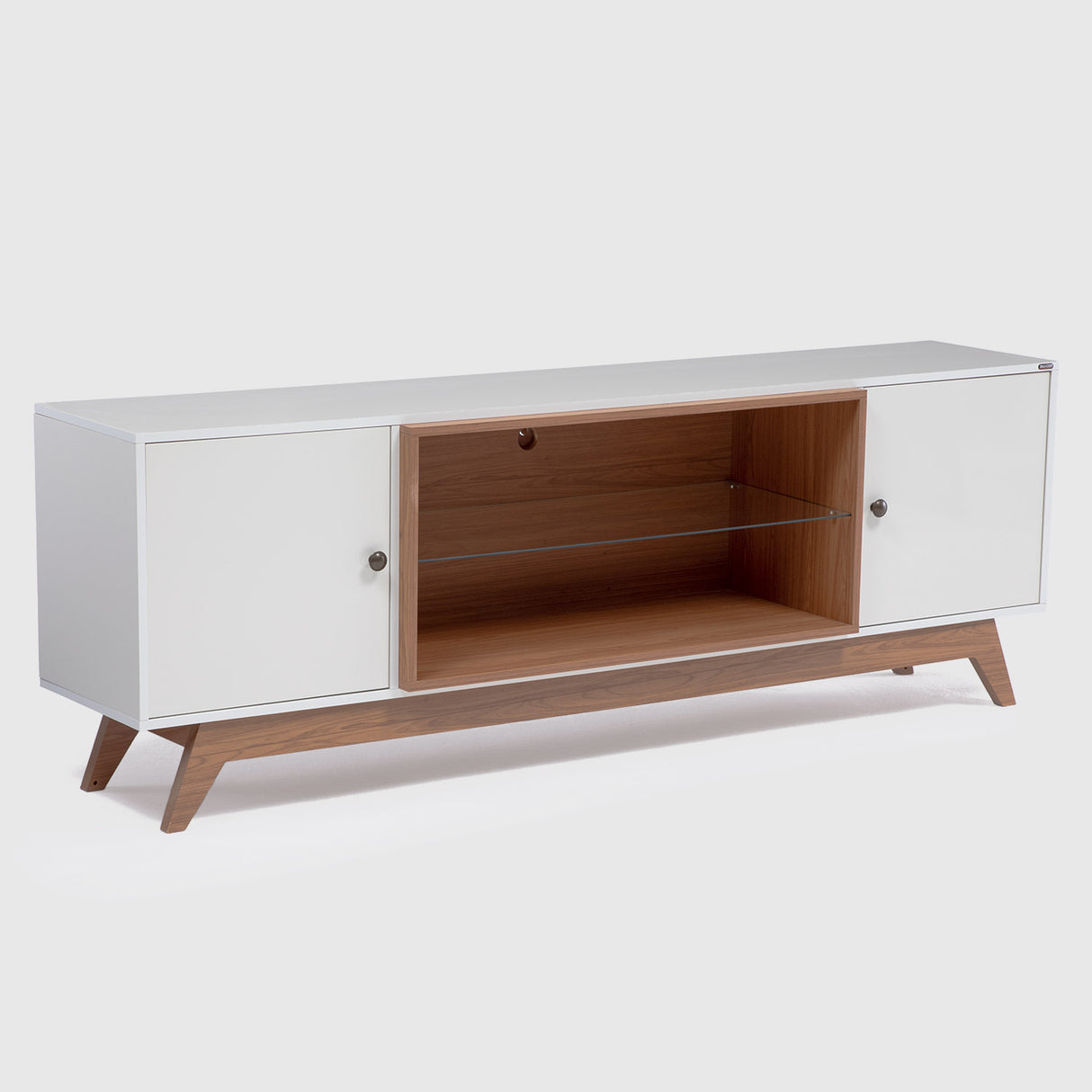 Rack Ulmo 2 Puertas Blanco-Canela (TV 75")