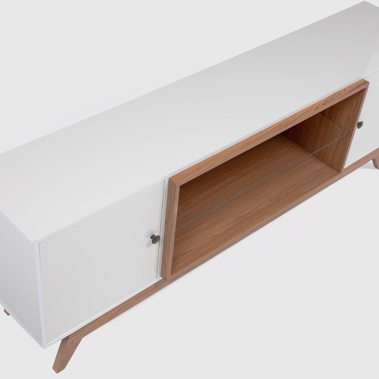 Rack Ulmo 2 Puertas Blanco-Canela (TV 75")