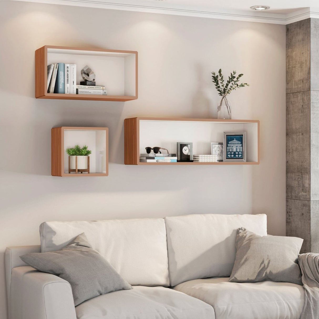 Repisa Pernambuco 99 cms. Canela-Blanco