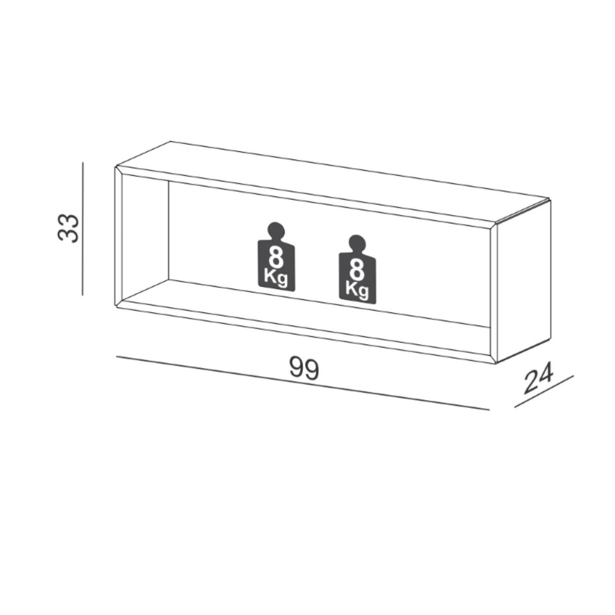 Repisa Pernambuco 99 cms. Canela-Blanco