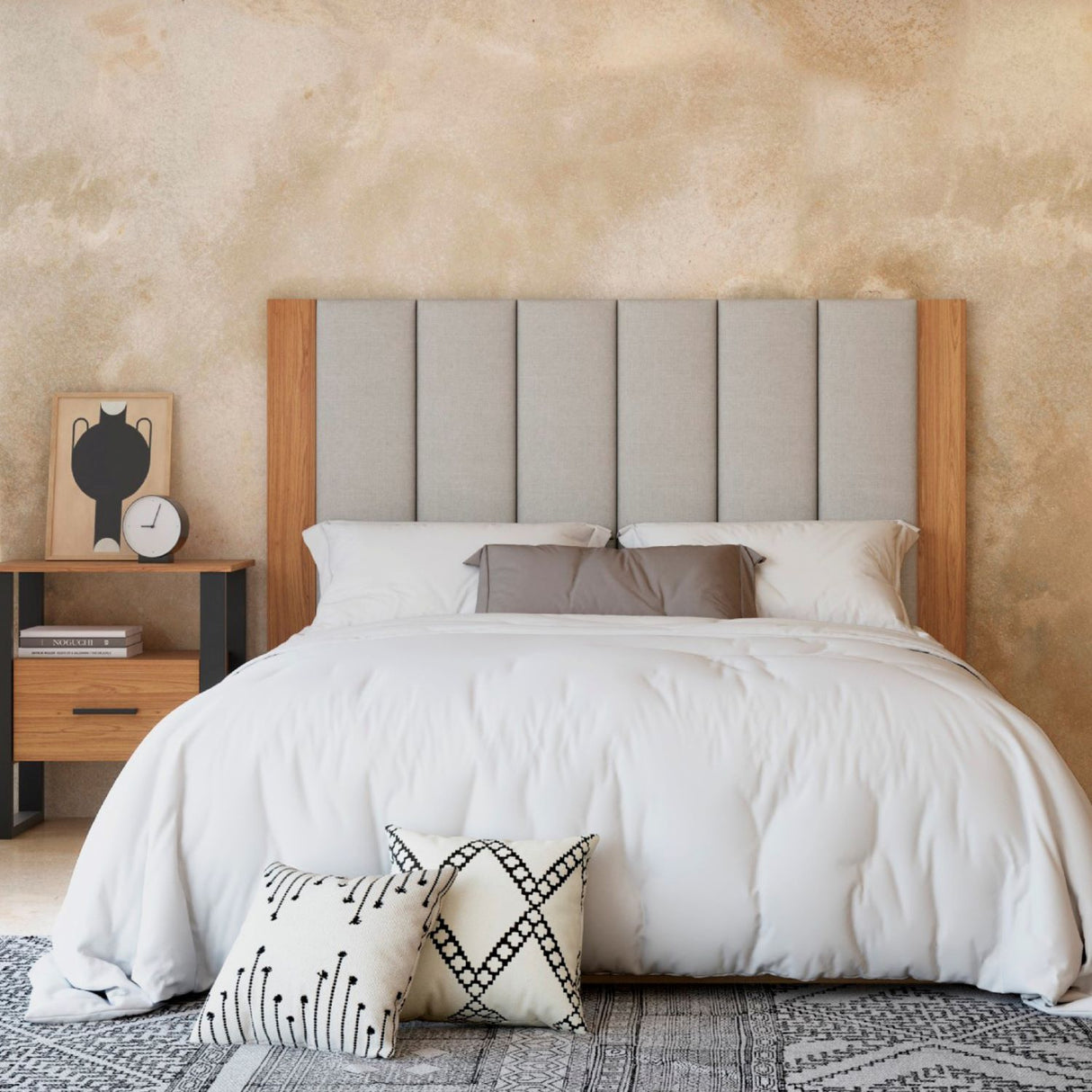 Respaldo Alcántara 2 Plazas Gris-Canela