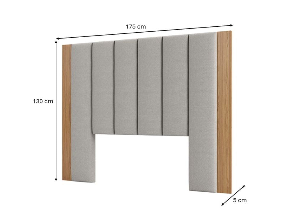 Respaldo Alcántara 2 Plazas Gris-Canela