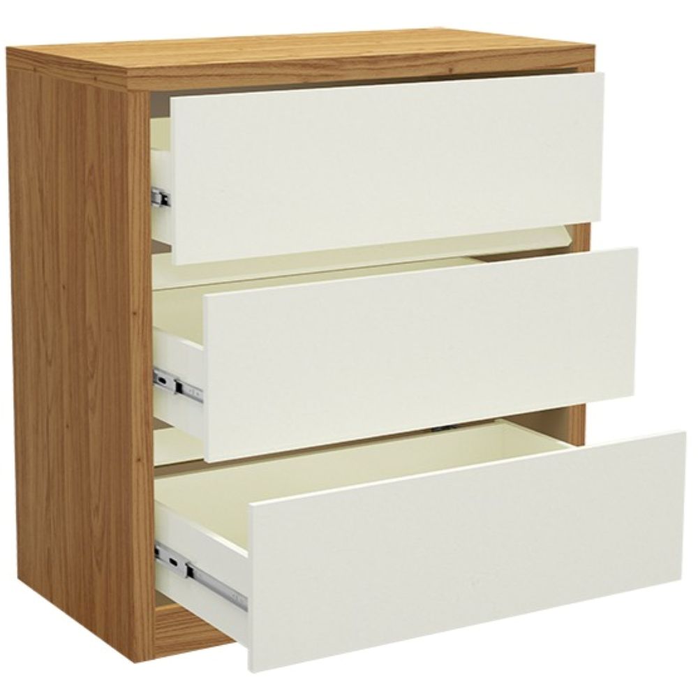 Cómoda Pernambuco 3 Cajones Canela - Blanco