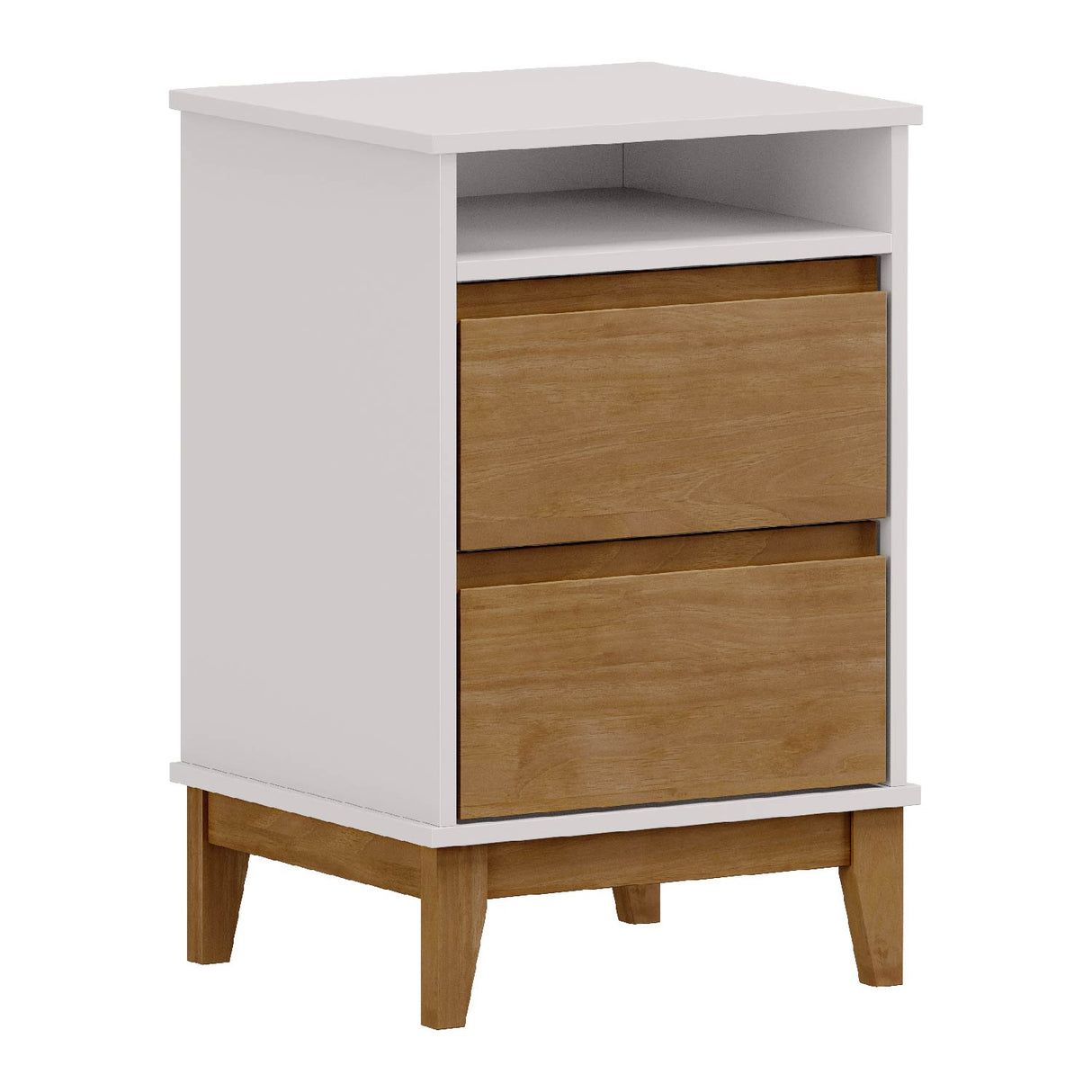 Velador Tucumán 2 Cajones Blanco-Roble