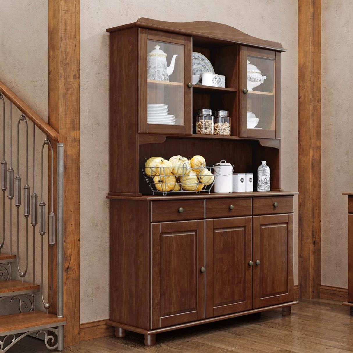 Vitrina Santa Fé 5 Puertas + 3 Cajones