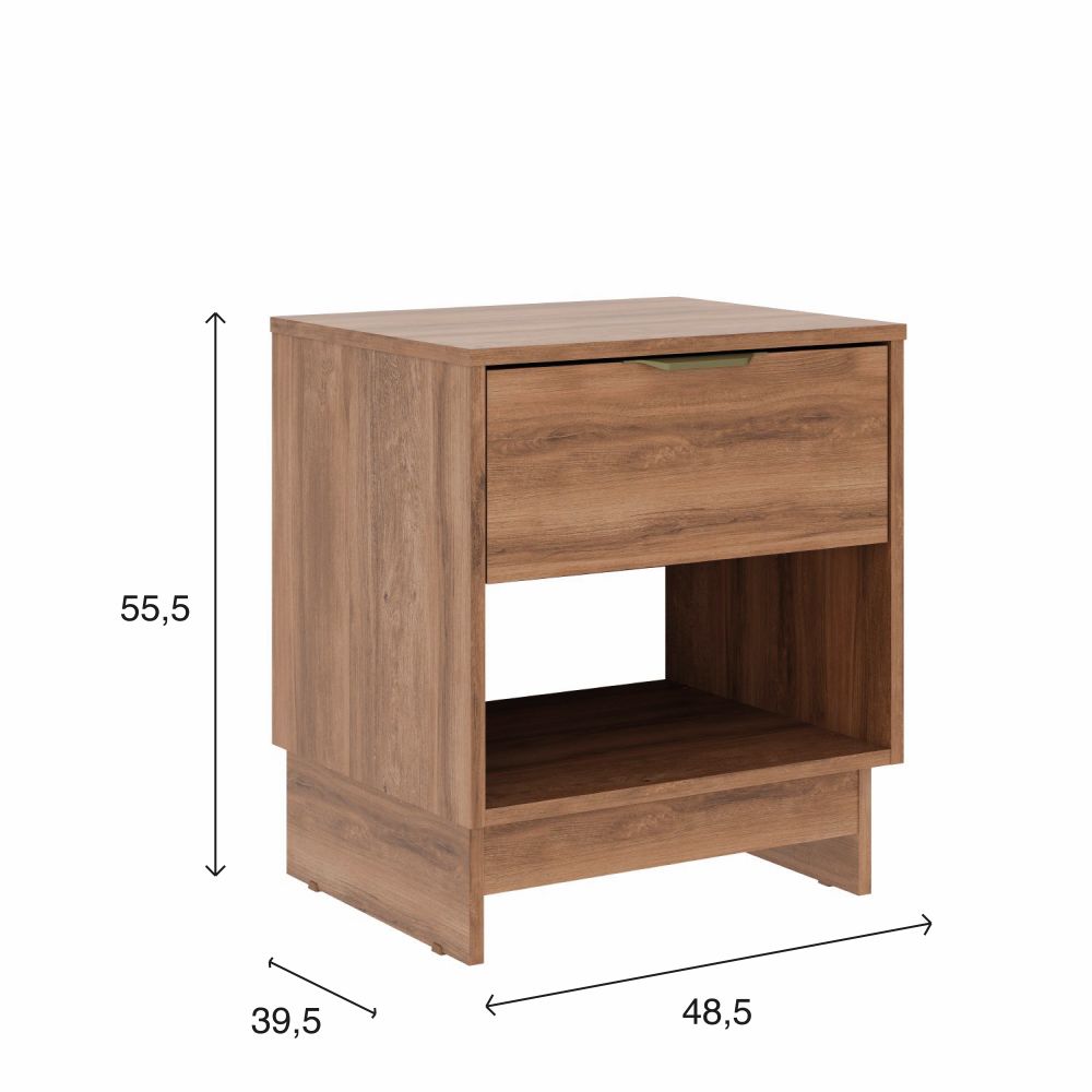 Velador Fit 1 Cajón Canela