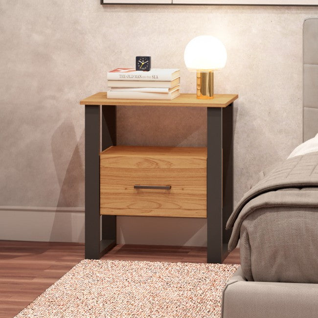 Velador Guayacán 1 Cajón Canela-Negro