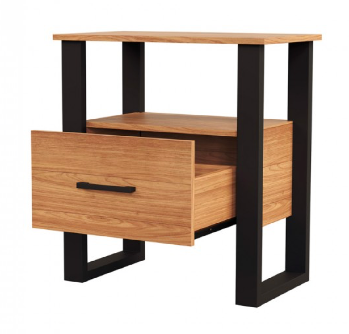 Velador Guayacán 1 Cajón Canela-Negro