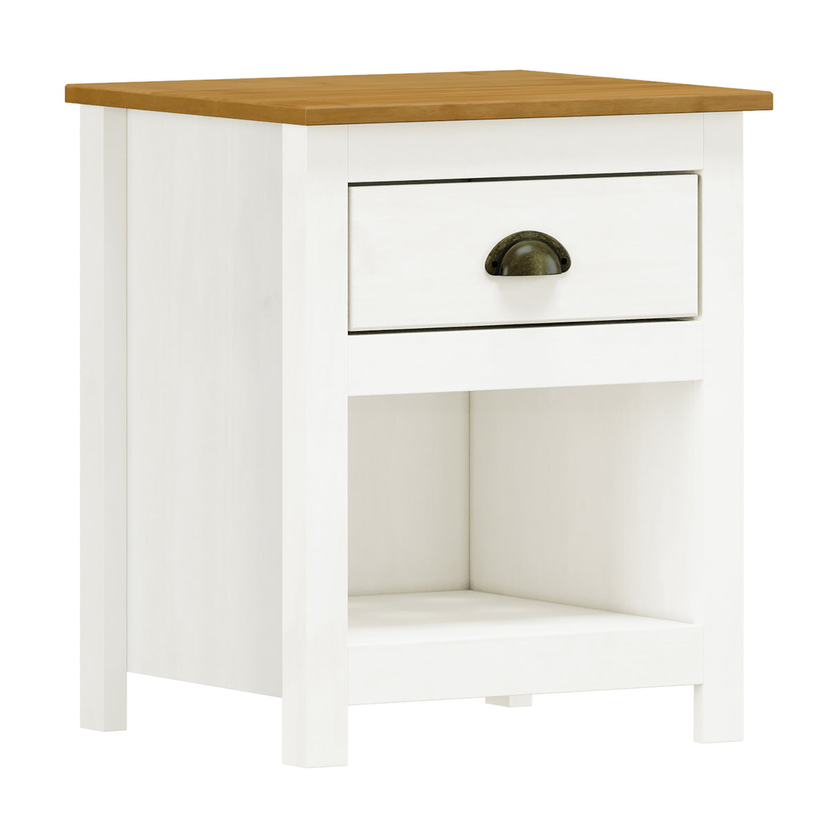 Velador Posadas 1 Cajón Blanco-Roble