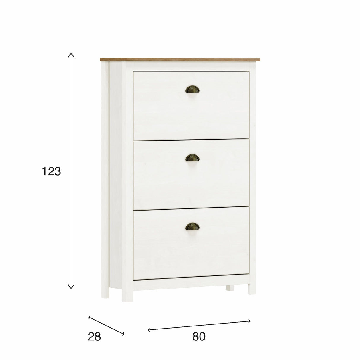 Zapatero Posadas 3 Puertas Blanco-Roble