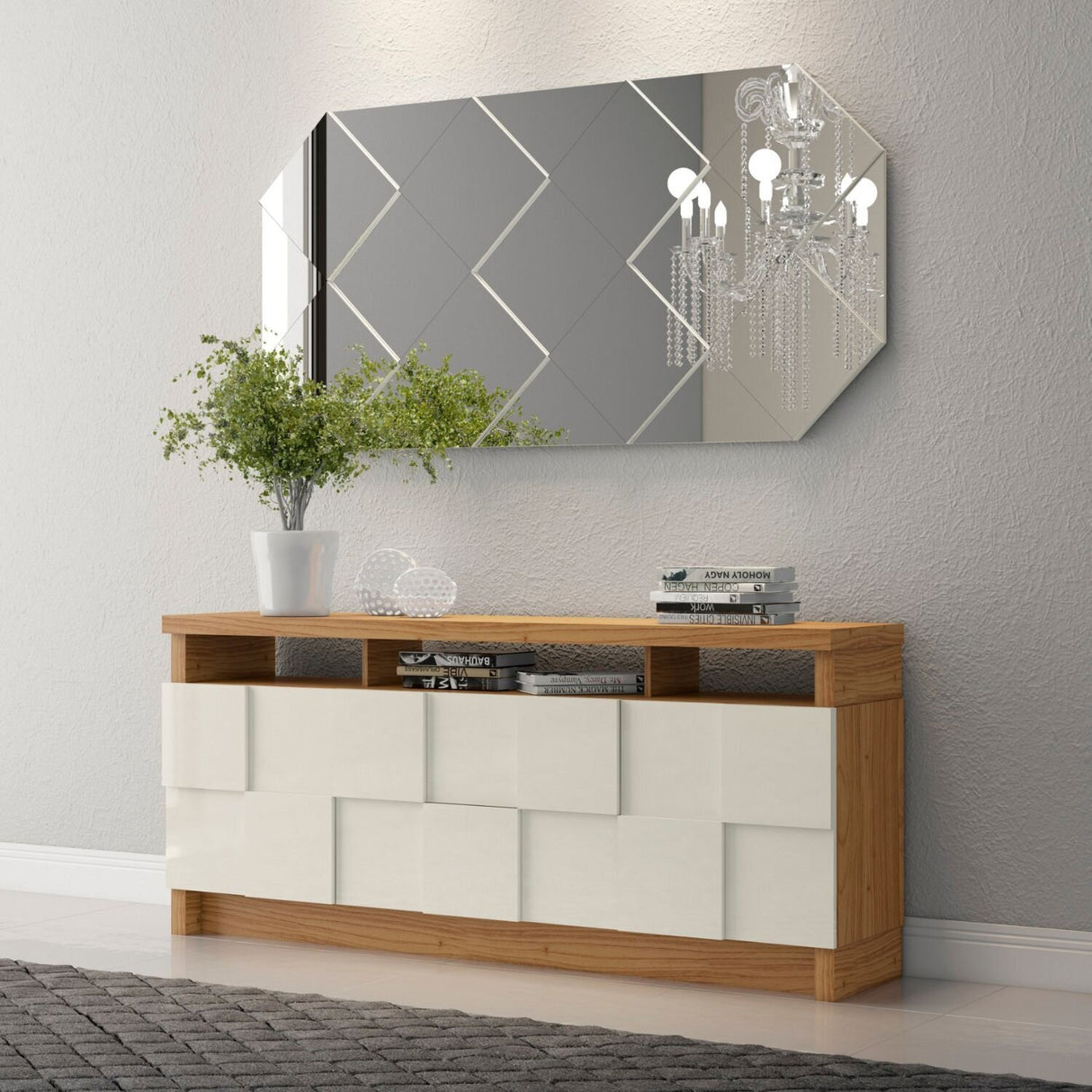 Arrimo Dracena 2P + 2C Canela-Blanco