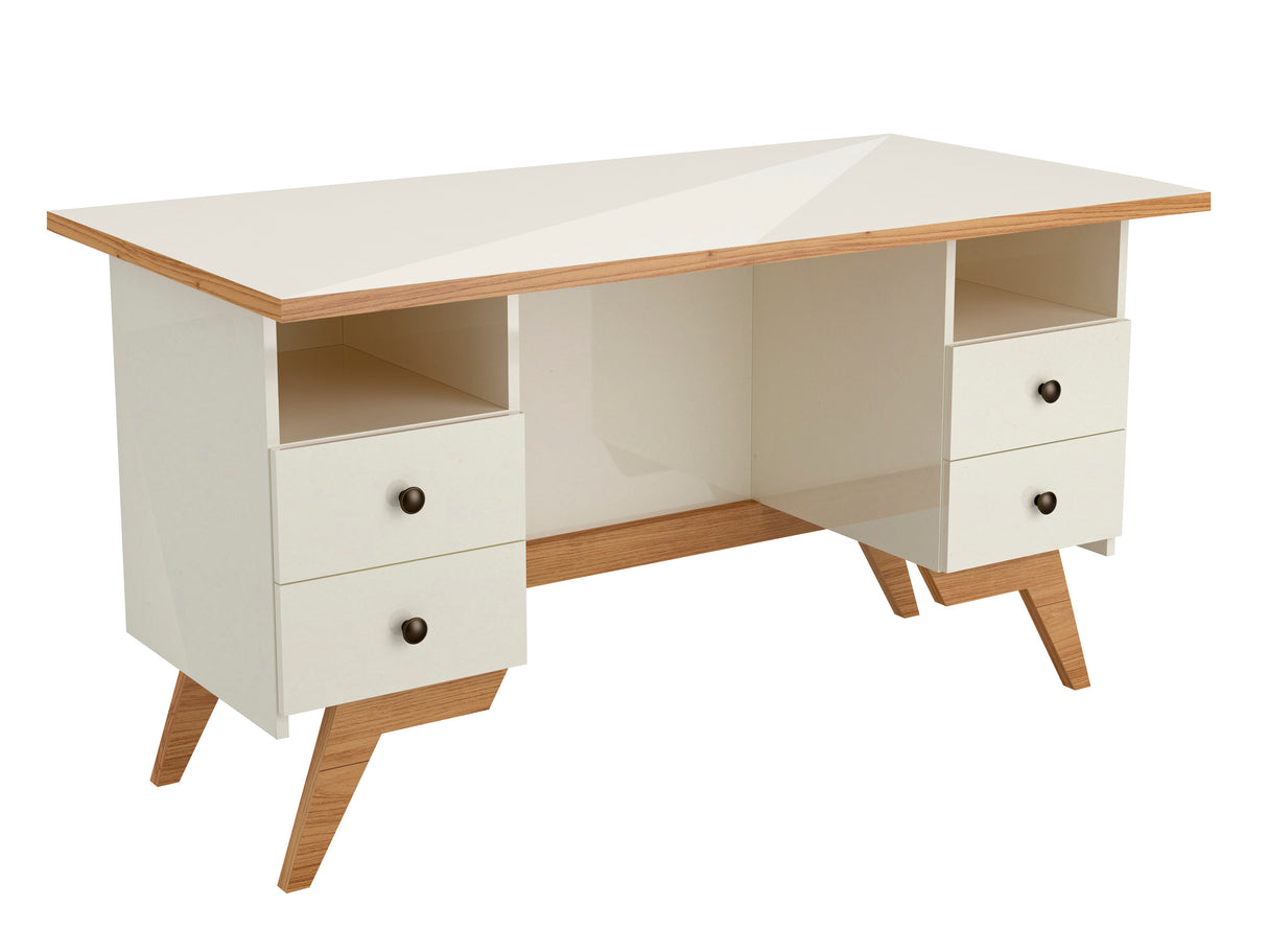 Escritorio San Rafael 4 Cajones Blanco-Canela