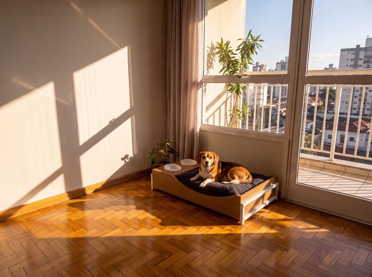 Cama para mascota (con platos incluidos)
