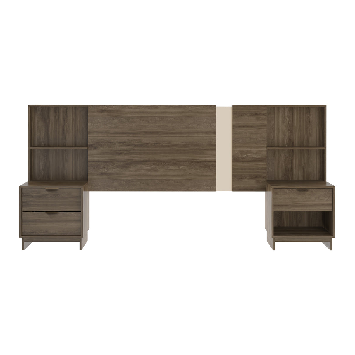 Respaldo Fit Extensible 2 Plazas Nogal-Blanco