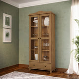 Vitrina Santa Fé 2 Puertas + 1 Cajón Nogal