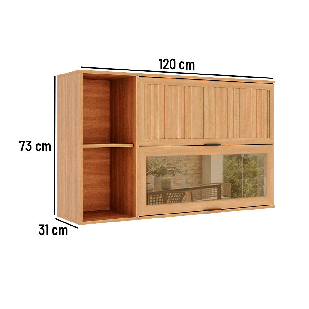 Módulo Aéreo Castaña 120 cm 1 Puerta Canela