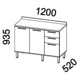 Mueble de Cocina Castaña 4 Módulos Arena - Canela