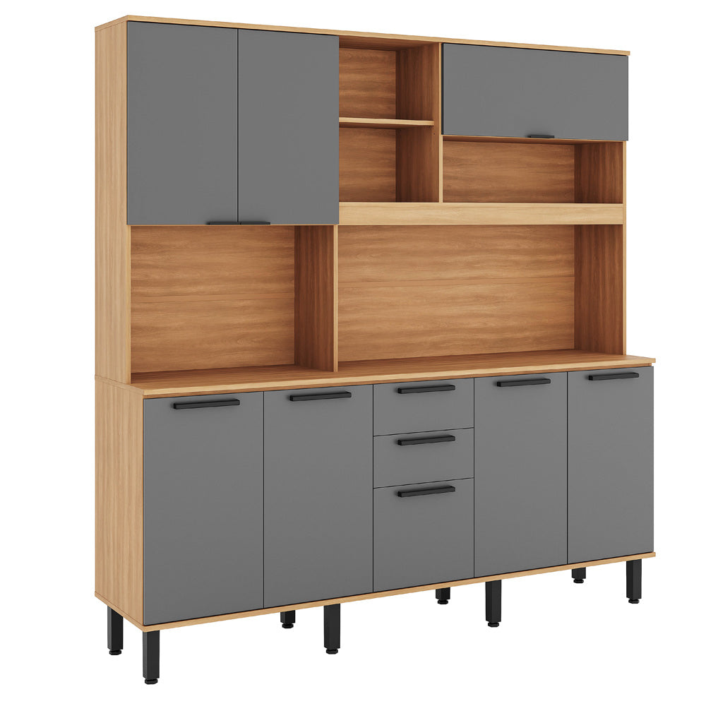 Estante de cocina Castaña 8 Puertas + 3 Cajones