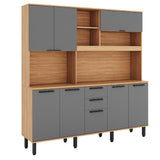 Estante de cocina Castaña 8 Puertas + 3 Cajones