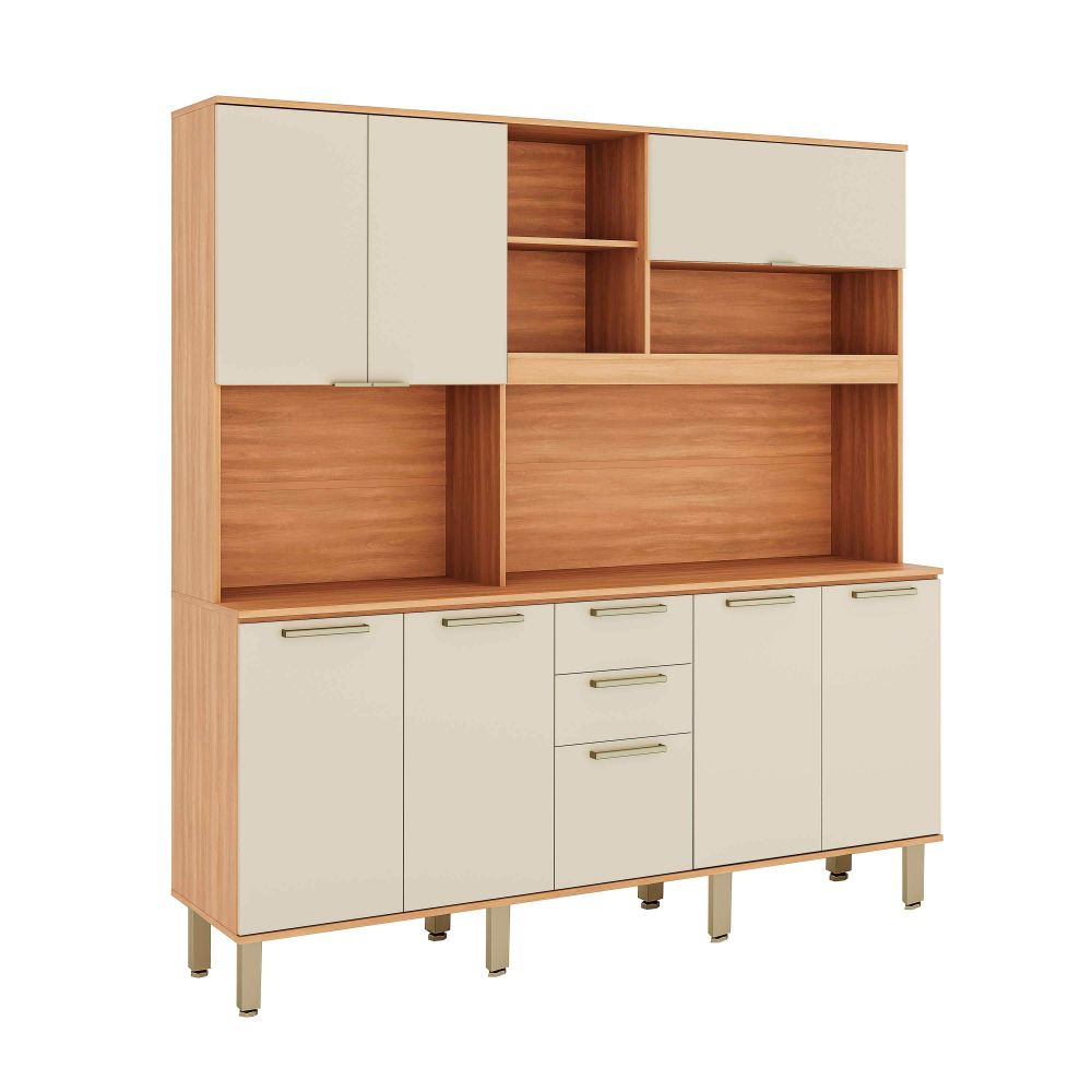 Estante de cocina Castaña 8 Puertas + 3 Cajones