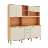 Estante de cocina Castaña 8 Puertas + 3 Cajones