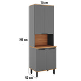 Despensero de Cocina 4 Puertas Castaña