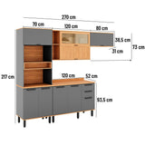 Mueble de Cocina Castaña 4 Módulos Ceniza - Canela