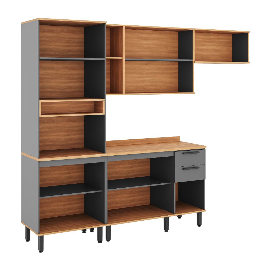 Mueble de Cocina Castaña 4 Módulos Ceniza - Canela