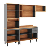 Mueble de Cocina Castaña 4 Módulos Ceniza - Canela