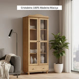 Vitrina Santa Fé 2 Puertas + 1 Cajón Nogal