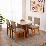 Comedor Lotus 4 Personas Canela-Beige