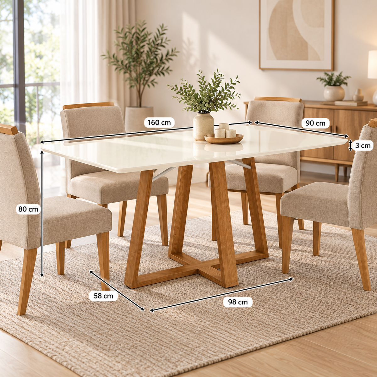 Mesa de Comedor Florencia 6 Personas