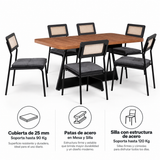 Comedor Itaparica 6 Personas Canela-Negro