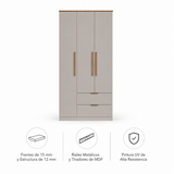 Clóset Milán 3 Puertas 2 Cajones Avellana