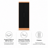 Clóset Ámbar 2 Puertas Canela-Negro