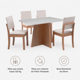Comedor Lotus 4 Personas Canela-Beige