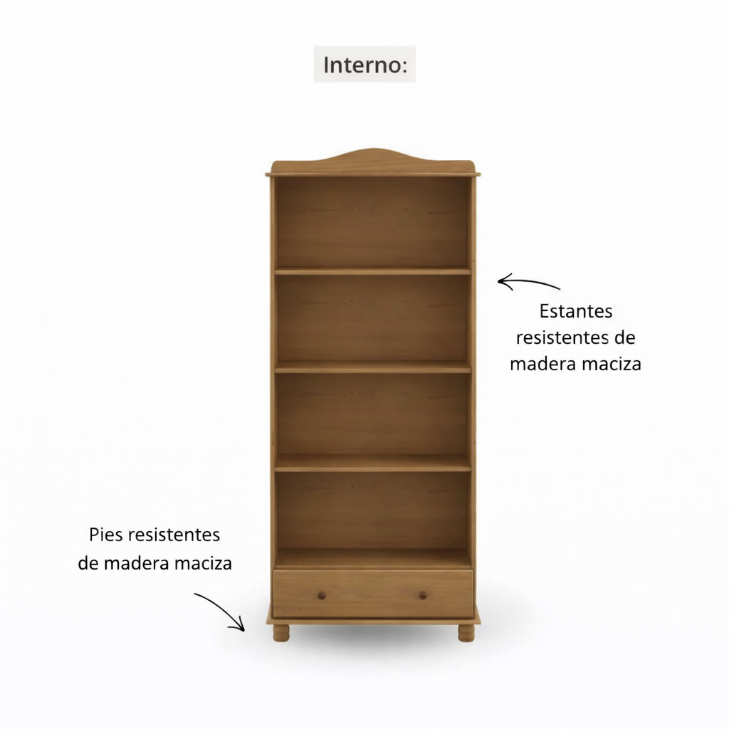 Vitrina Santa Fé 2 Puertas + 1 Cajón Nogal