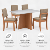 Comedor Lotus 4 Personas Canela-Beige