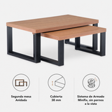 Mesa de Centro Yulton Doble Canela-Negro