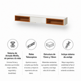 Rack Aéreo Madrid 1 Cajón Blanco - Canela