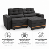 Sofá Reclinable y Extensible Havanna 2 Cuerpos
