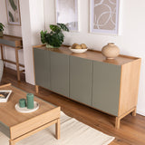 Buffet Barcelona 4P + 1C Verde - Roble