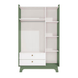 Clóset Infantil 3 Puertas + 2 Cajones Blanco-Verde