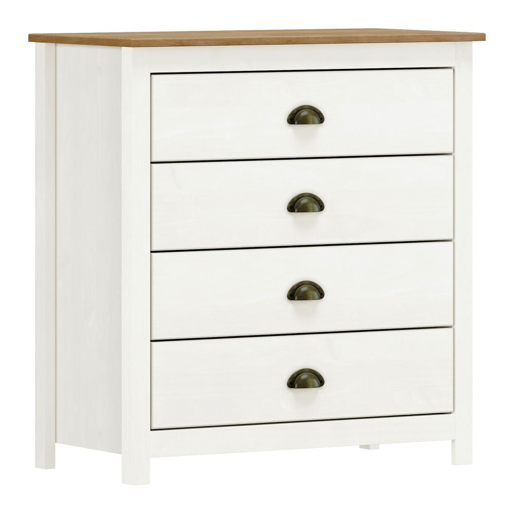 Cómoda Posadas 4 Cajones Blanco-Roble